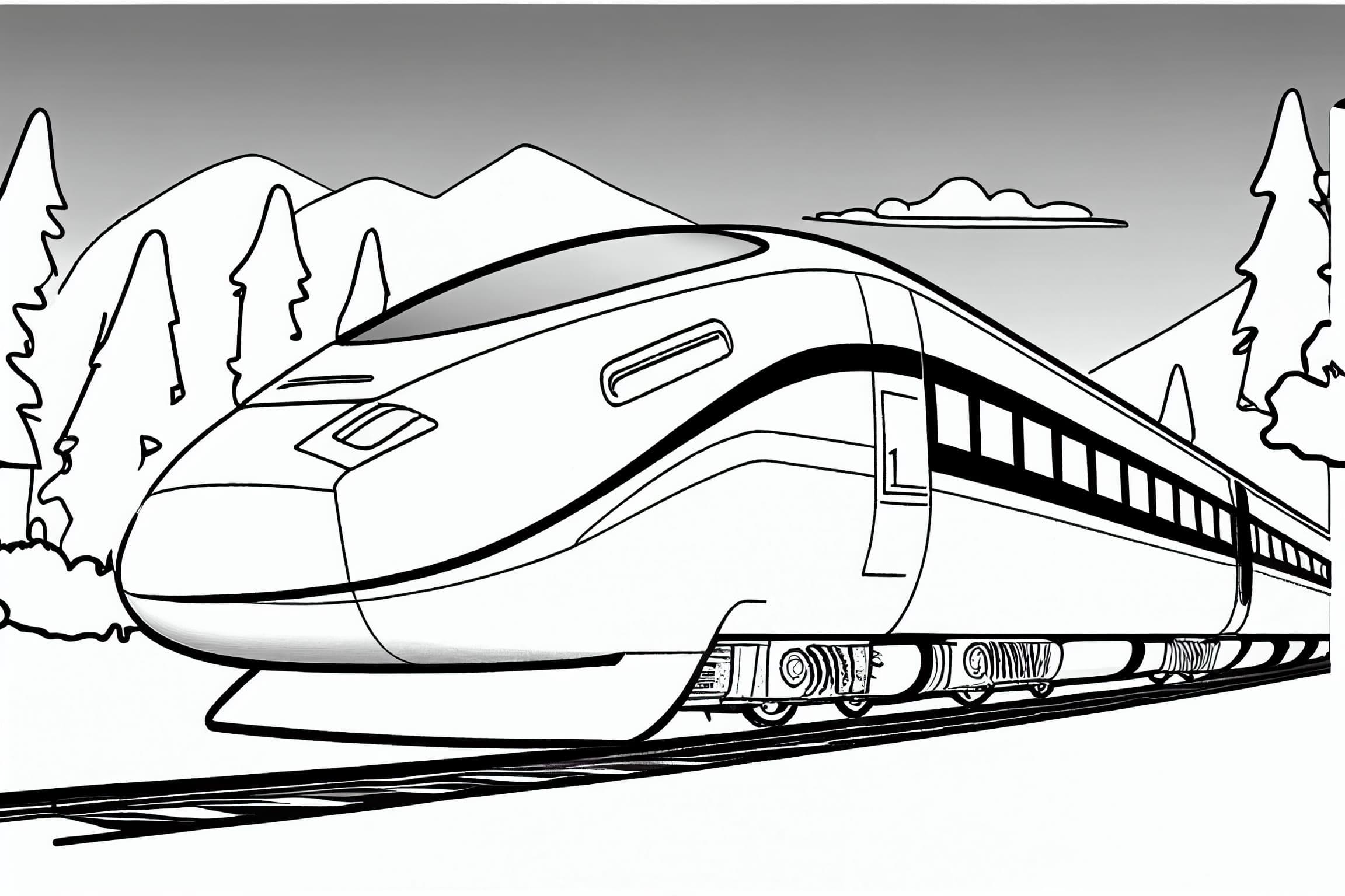 Bullet Train Coloring Pages